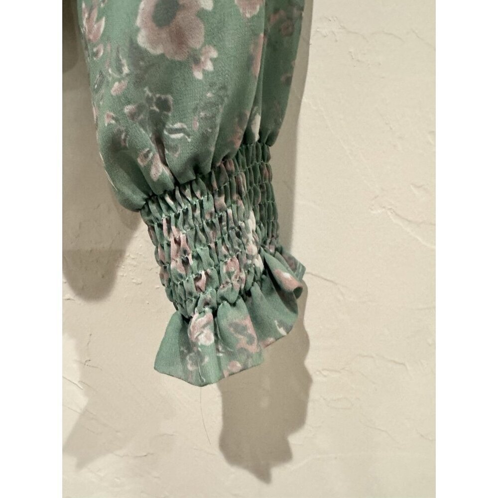 Wayf Floral Long Sleeve Top Green Size XS - Picture 6 of 9